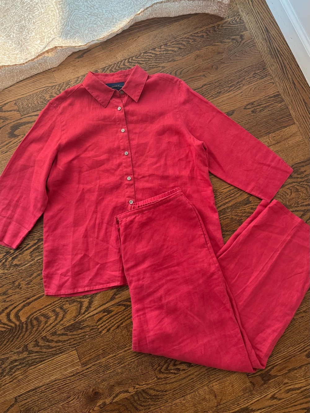 Charter Club Linen Pink 2 Piece Shirt aPant Set 12P
